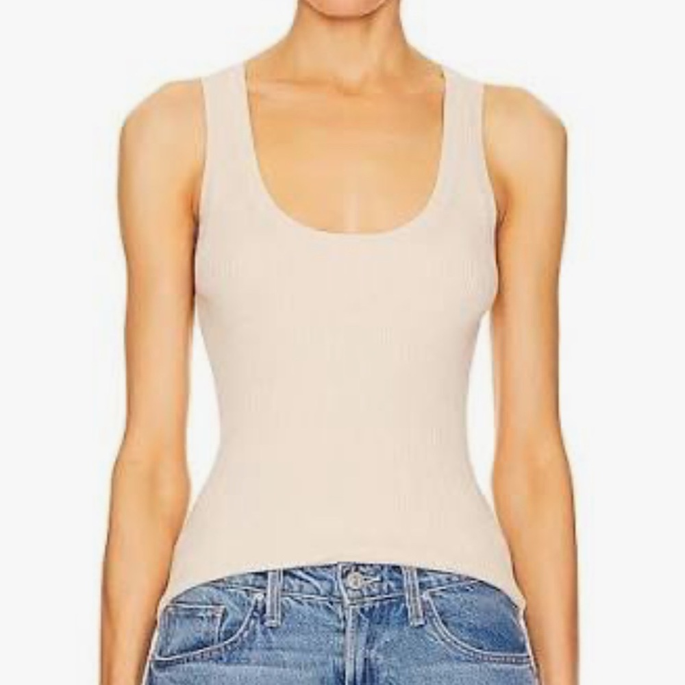 Enza Costa Linen Cotton Cream Tank Top